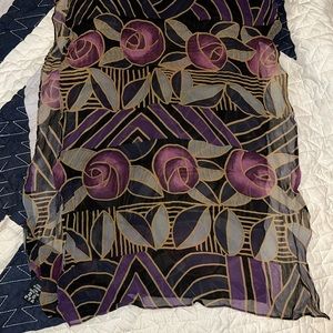 Bellagioseta Italy silk oblong sheer scarf 54” x 12”